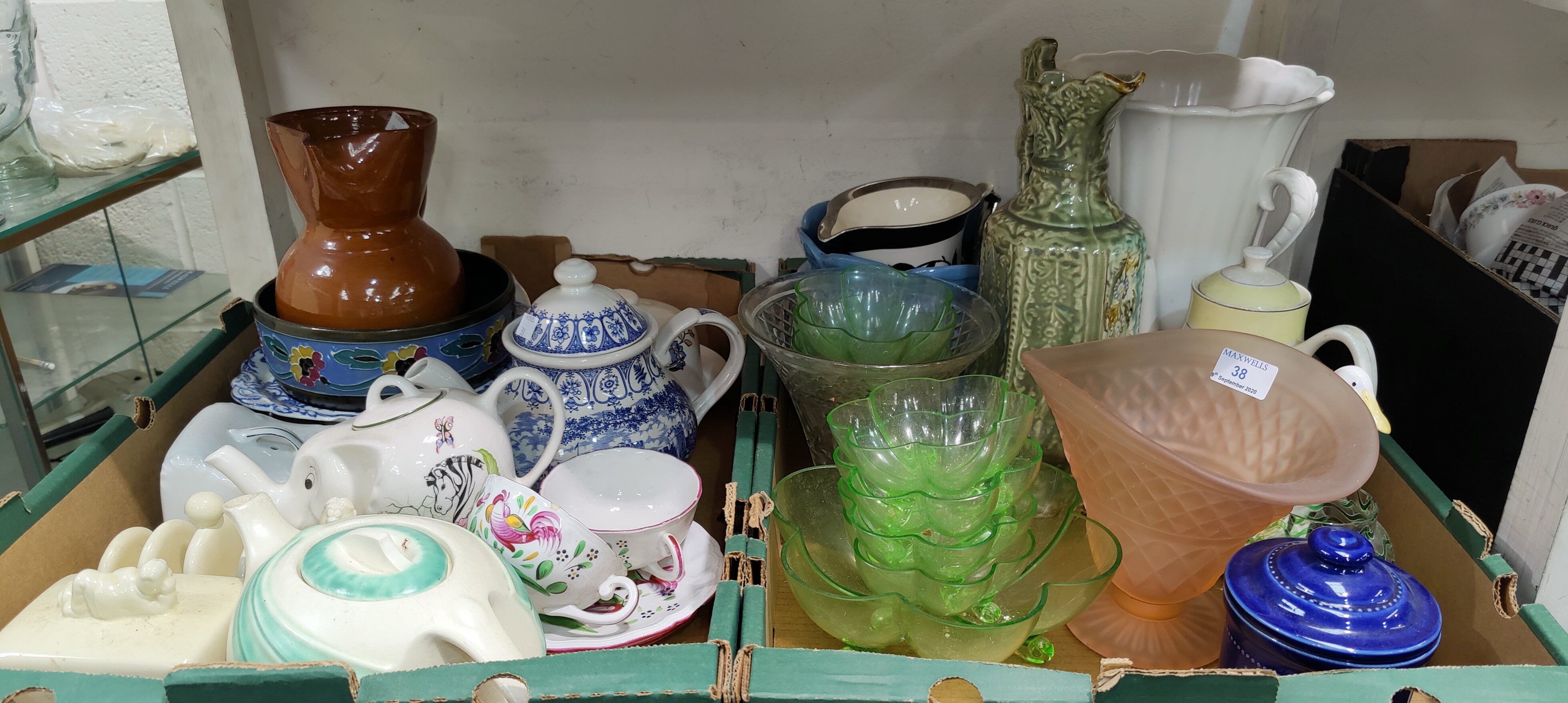 A selection of decorative pottery and glassware