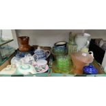 A selection of decorative pottery and glassware