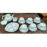 A six setting Royal Doulton 'York Town' tea service comprising teapot etc 22 pieces