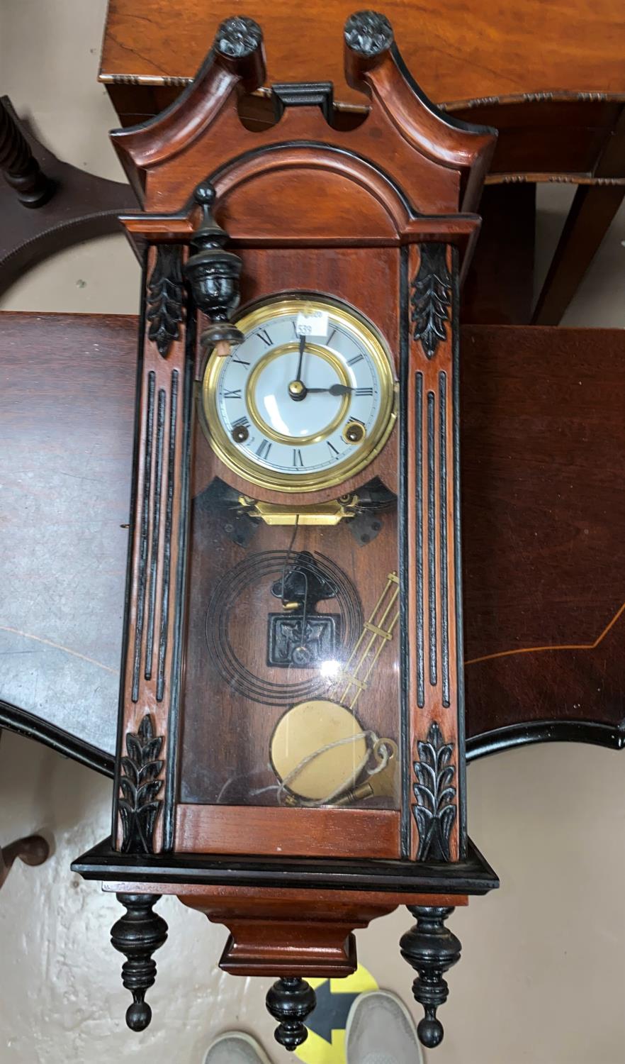An Edwardian striking mantel clock in mahogany balloon top case; a 1930's striking mantel clock; a - Image 2 of 2