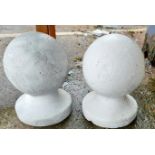 A pair of gate post ball finials