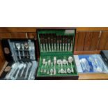 A canteen of Butlers silver plated cutlery, three boxes of further Butlers silver plated cutlery an
