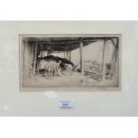 George Soper, Loading the Cart, signed etching, 15 x 27cm, framed and glazed; Jane Osmond, 2