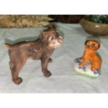 2 china dogs 'Dahl Jensen Denmark and Brussels Griffon standing 107cm and Griffon Bruxellois by