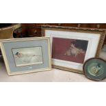 After Russell Flint, limited edition print, lady reclining, another similar, a print of 2 girls and