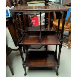 An early 20th century mahogany 3 height bookstand/whatnot