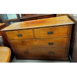 Edwardian mahogany chest of 2 long and 2 short drawers width 128 cm