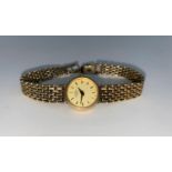 A ladies Rotary wristwatch, 9 carat hallmarked gold, on 9 carat mesh strap, 22.9 gm gross