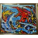 David Wilde: "Autumn Fishing on the Ogwen" oil on board, signed, 50 x 60 cm, framed