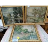 3 x 20th century Impressionistic landscapes, oil on artist board, unsigned 18 x 20 cm framed