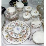 A Coalport Somerset part tea service; a Royal Crown Derby part coffee service; etc.