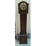 A 1930's oak grandmother clock with chime