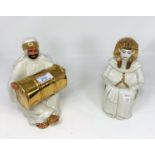 A 1970's Italian majolica money box: Arab Sheikh with gold oil drum, by A Zen for Casa Pupo; a