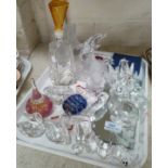 A selection of Swarovski and similar ornamental glassware