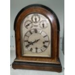 A walnut cased bracket clock by W. Batty & sons Manchester with movement chiming on four or eight