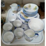 A 1930's Gladstone hand painted part tea service, approx 30 pieces