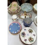 A large selection of decorative plates: Royal Crown Derby; Spode; Wedgwood; etc.; other decorative