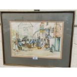 S M Bradshaw: "Polperro", watercolour, signed, 27 x38, framed and glazed