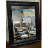 An advertising mirror: Palethorpes Sausages & Pork Pies, 27 x 19 cm