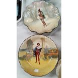 Five Royal Doulton Series ware dishes/bowls decorated with Shakespearian figures; a19th century
