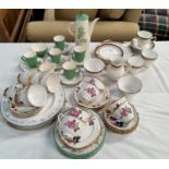 A Royal Grafton part tea service and Palisy part coffee service; other similar tea ware
