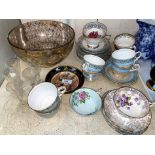 A selection of china teaware: Royal Albert; etc.