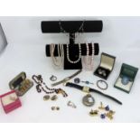 A selection of watches and costume jewellery