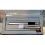 A silver/gold plated Parker fountain pen
