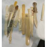 A collection of bone and other letter openers