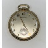 A gent's "Hamilton" dress pocket watch, open faced and keyless, the inner cover stamped "