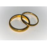Two 22 carat wedding rings, 6.7 gm