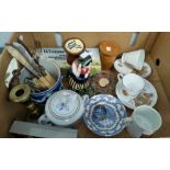 A "Whimsey-on-Wye" village; a Wedgwood jardiniere; royal commemorative ware; cutlery; a vintage
