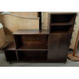 A 1930's Oak bookcase and cabinet