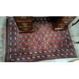 A modern hand knotted Persian rug with rust ground, length 150 cm