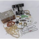 A jewellery box and costume jewellery