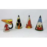 3 Lorna Bailey hand painted sugar sifters and another.