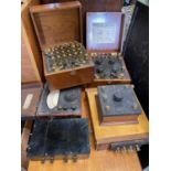 2 Vintage Variable Resistance boxes, wooden cased, by Gambrell Bros, London and other similar