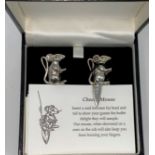 A pair of hallmarked silver 'Cheese Mice', Chester