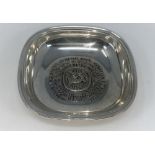 A silver centenary commemorative dish for Nestle 1866-1966. Marked 925 silver to base. (3.3oz)