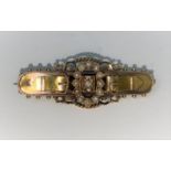 An Edwardian 15 carat hallmarked gold Diamond and seed pearl brooch.Chester 1902 5gms