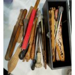 A collection of wooden letter openers carved and other examples