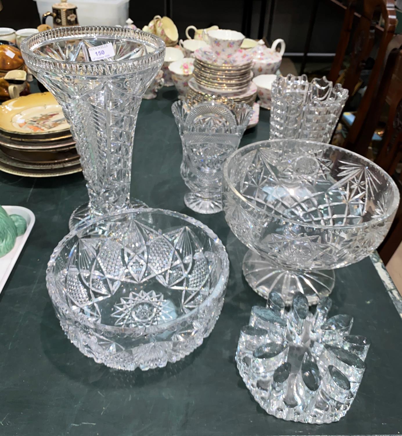 A selection of glass bowls, vases etc.