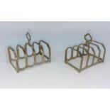 A pair of hallmarked silver, 4 space toast racks by Adie Bros. Birmingham 1939 (2.4oz)