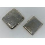 Two hallmarked silver cigarette cases with chased decoration, Birmingham 1926 and 1942, 5.2oz