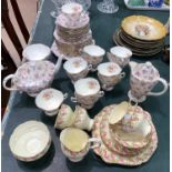 A Hammersley floral tea service including teapot etc, another Paragon part tea service