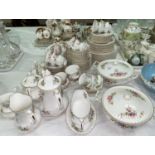 A Royal Albert "Moss Rose" large dinner and tea service,12 setting