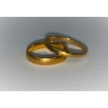 Two 22 carat gold wedding rings, 7.9 gm