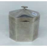 A hallmarked silver octagonal tea caddy, London 1913, 4.5 oz