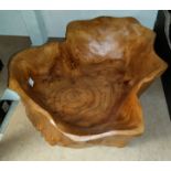 A large rustic burr wood bowl