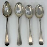 A pair of Old English pattern tablespoons, Sheffield 1944; 2 other silver tablespoons, 9 oz